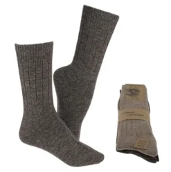 Alpaka Uldstrømper Brun & Beige Tynde 2-pak | Str. 43/46