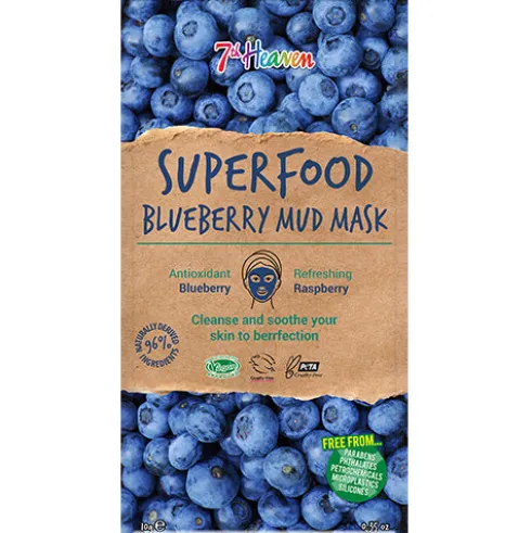 Ansigtmaske Mud Superfood Blueberry 7th Heaven