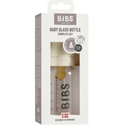 Baby Glass Bottle Complete Set Latex 110ml Ivory