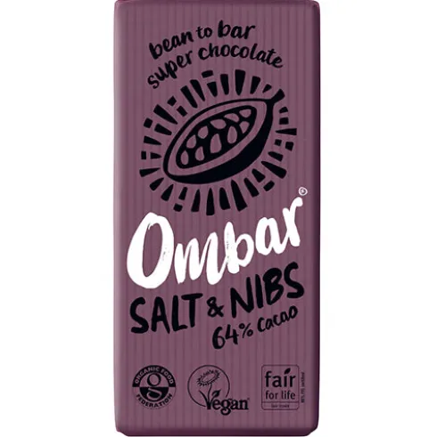 Bar Økologisk 70 g | Salt & Kakaonibs 64% Kakao