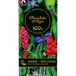 Chokolade 100% kakao med kandiseret ingefær Økologisk