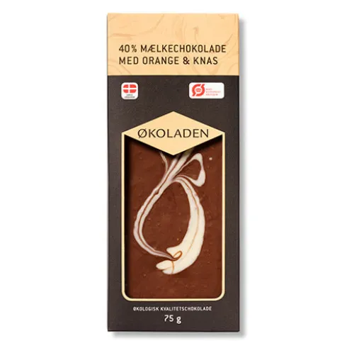 Chokolade Mælk Orange/knas Økologisk 40%