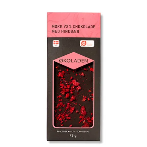 Chokolade Mørk Hindbær 72% Økologisk