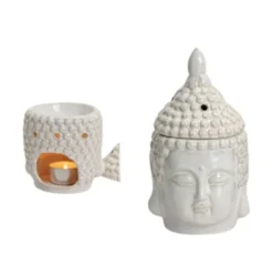 Duftlampe Buddha Hvid