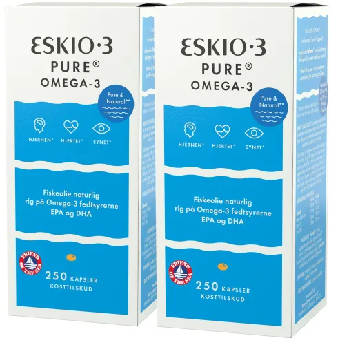 Fiskeolie Pure Omega-3 | 2 x 250 kapsler