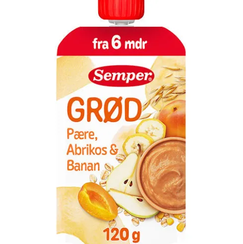 Frugtgrød Med Pære, Abrikos & Banan Fra 6 Mdr.