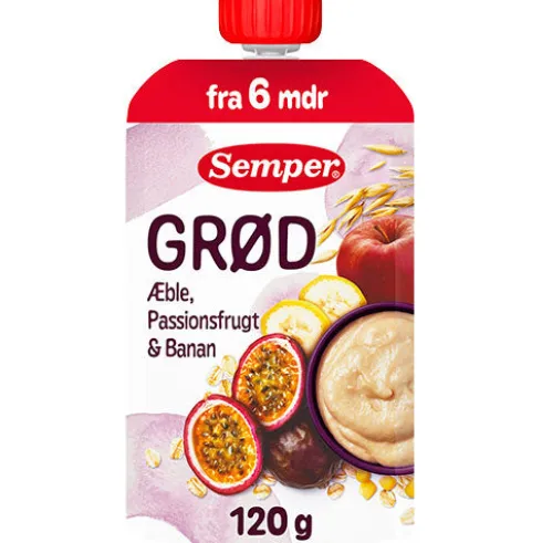 Grød Med Passionsfrugt, Æble Og Banan Fra 6 Mdr.