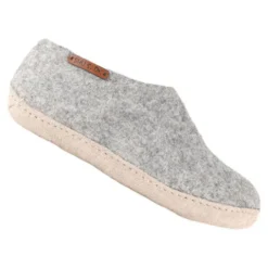 Hjemmesko m. Læder Sål Light Grey | 46