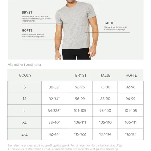 Men´s Crew Neck T-shirt Sort | Str. Xl