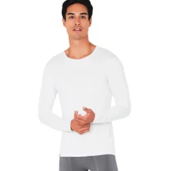 Men´s Long Sleeve Crew Neck T-shirt Hvid | Str. L