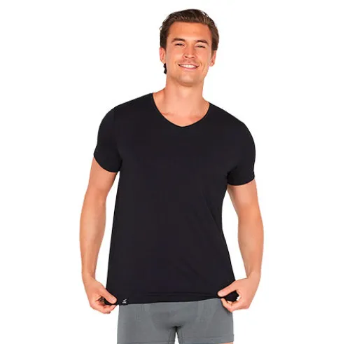 Men´s V-neck T-shirt Sort | Str. M