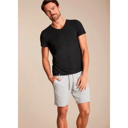 Men´s V-neck T-shirt Sort | Str. Xl