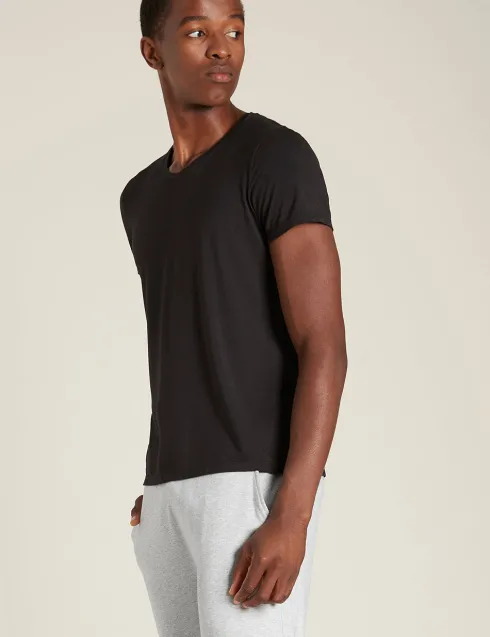 Men´s V-neck T-shirt Sort | Str. Xl