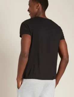 Men´s V-neck T-shirt Sort | Str. Xl