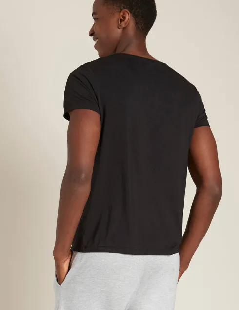 Men´s V-neck T-shirt Sort | Str. Xl