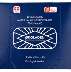 Mørk Pålægschokolade 70% 18 Stk Økologisk