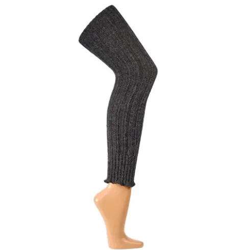 Overknee Benvarmere med Alpaka Uld | Antracit