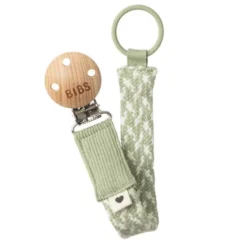 Pacifier Clip Braided Sage/Ivory