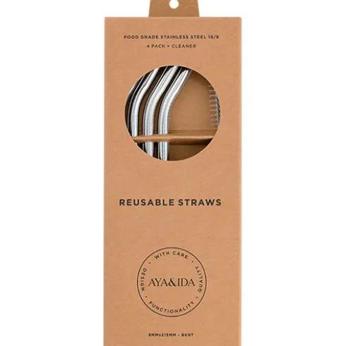 Smoothie Straw silver - bent