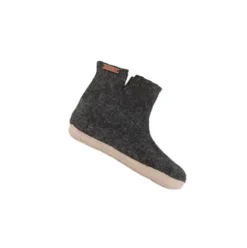Uldstøvle m. Læder Sål Dark Grey | 37