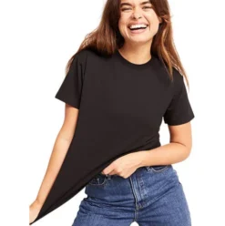 Women's Classic Crew Neck T-shirt Sort | Str. Xl