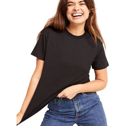 Women's Classic Crew Neck T-shirt Sort | Str. Xl