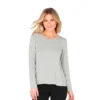 Women´s Long Sleeve Round Neck T-shirt Grå | Str. S