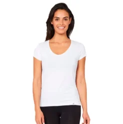 Women´s V-neck T-shirt Hvid | Str. Xl