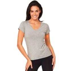 Women´s V-neck T-shirt Lysegrå | Str. S