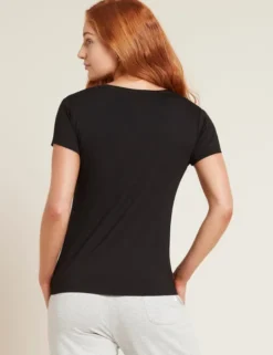 Women´s V-neck T-shirt Sort | Str. L